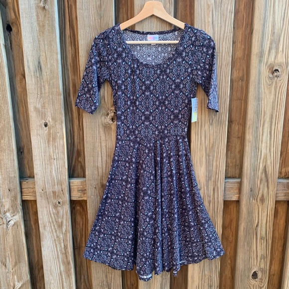 NWT LulaRoe Nicole Deep Purple Dress - Picture 3 of 8